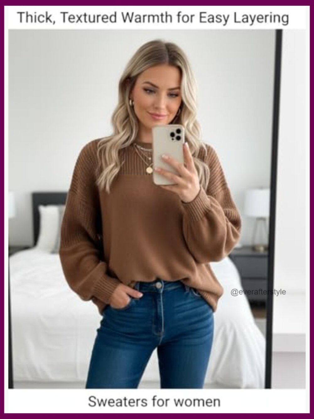 Casual Long Sleeve Crewneck Knit Pullover Sweater Jumper - Picture 2 of 7